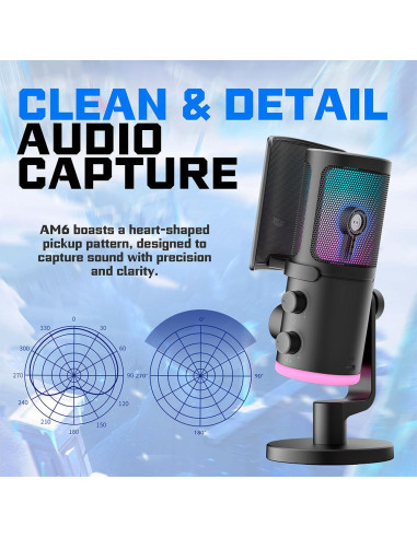 Настолен микрофон FIFINE AM6 RGB - Black