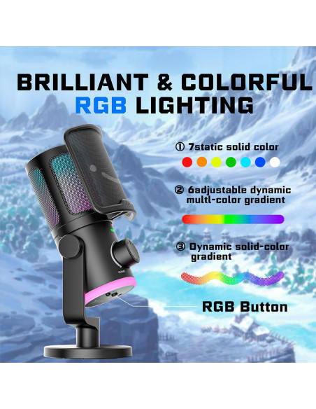 Настолен микрофон FIFINE AM6 RGB - Black
