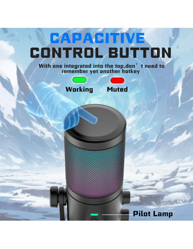 Настолен микрофон FIFINE AM6 RGB - Black