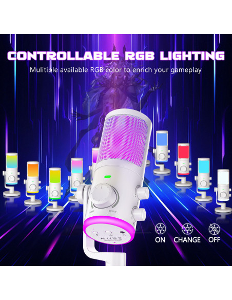 Настолен микрофон FIFINE AM6 RGB - White