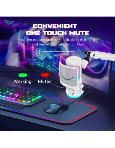 Настолен микрофон FIFINE AM6 RGB - White