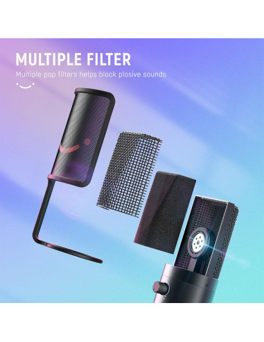 Настолен микрофон FIFINE K669 PRO2 RGB - Black