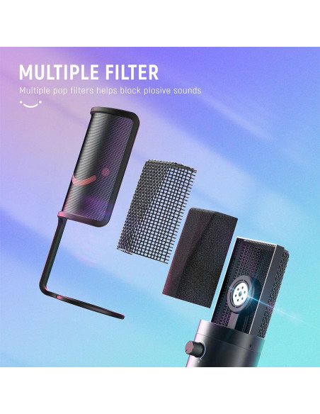 Настолен микрофон FIFINE K669 PRO2 RGB - Black