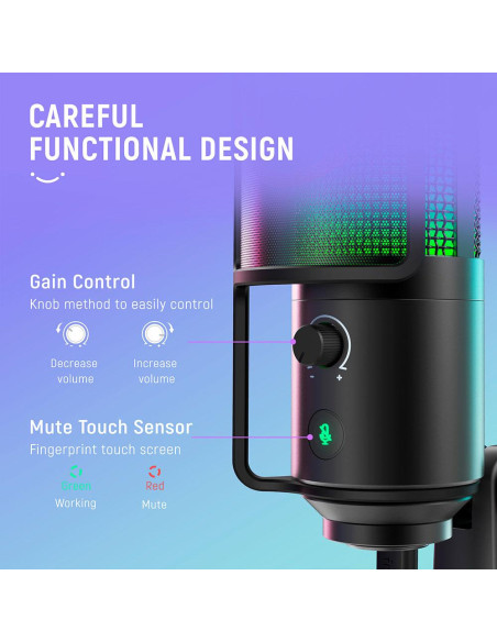 Настолен микрофон FIFINE K669 PRO2 RGB - Black