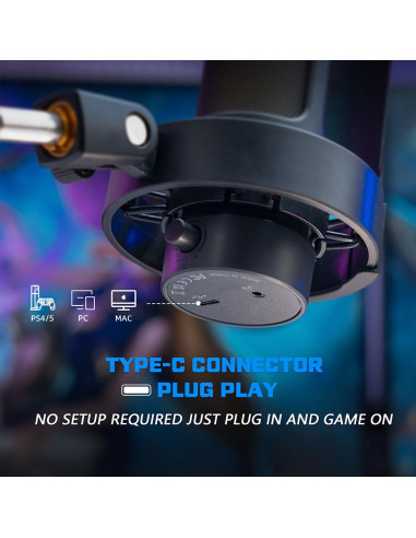 Микрофон със стойка FIFINE A8T RGB - Black