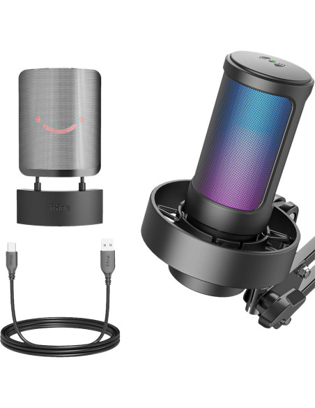 Микрофон със стойка FIFINE A8T RGB - Black