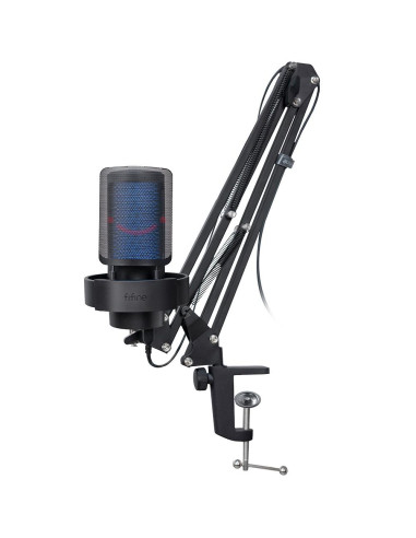 Микрофон със стойка FIFINE A8T RGB - Black