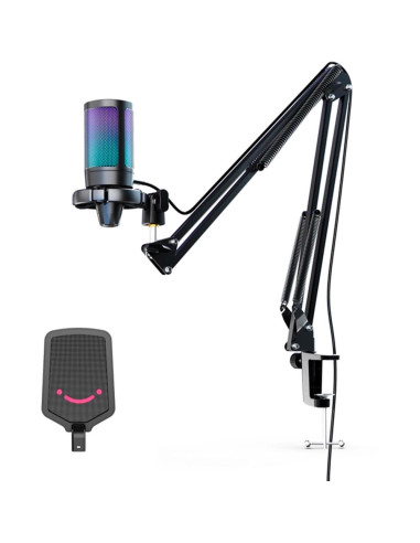 Микрофон със стойка FIFINE A6T RGB - Black