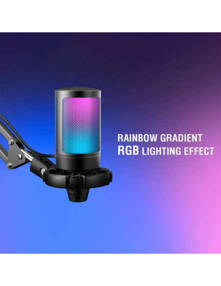 Микрофон със стойка FIFINE A6T RGB - Black