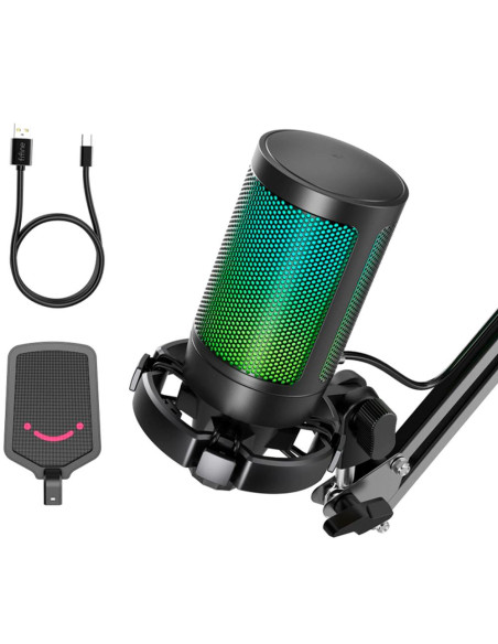 Микрофон със стойка FIFINE A6T RGB - Black