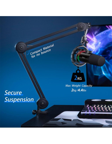 Микрофон със стойка FIFINE T658 Dynamic RGB - Black