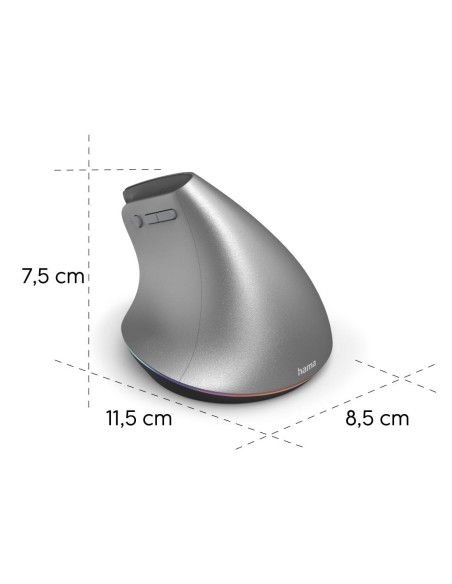 HAMA Безжична Ергономична вертикална мишка -quot,EMW-700-quot,, мулти-устройство, антрацит