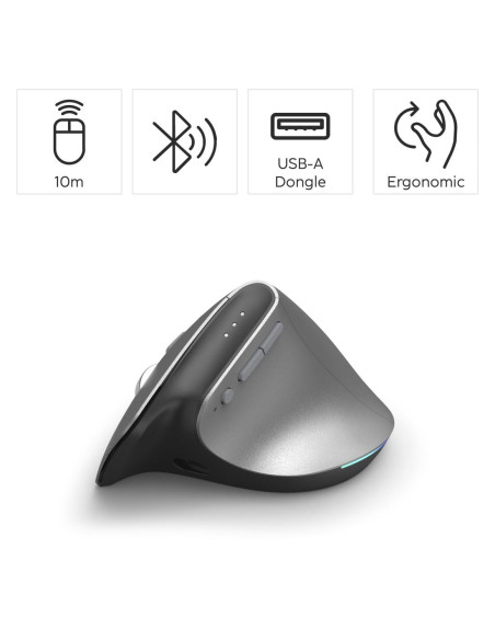 HAMA Безжична Ергономична вертикална мишка -quot,EMW-700-quot,, мулти-устройство, антрацит