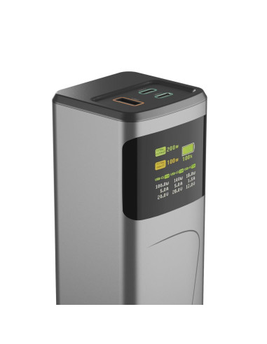 HAMA Външна батерия -bdquo,High Power-ldquo,, 200 W, 24000 mAh, 2x USB-C, USB-A, бързо зареждане