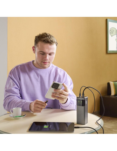 HAMA Външна батерия -bdquo,High Power-ldquo,, 200 W, 24000 mAh, 2x USB-C, USB-A, бързо зареждане