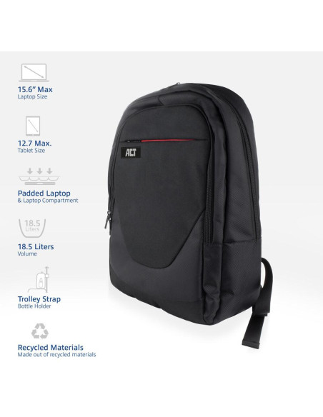 ACT Suburb раница за 15.6-quot, лаптоп от рециклирани пластмасови бутилки