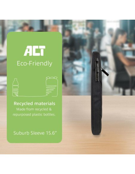 ACT Suburb калъф  за 15.6-quot, лаптоп от рециклирани пластмасови бутилки