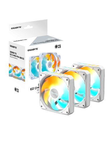 Комплект вентилатори 3-Pack GIGABYTE AORUS EZ CHAIN FAN 120 ICE, 120x120x25mm ARGB