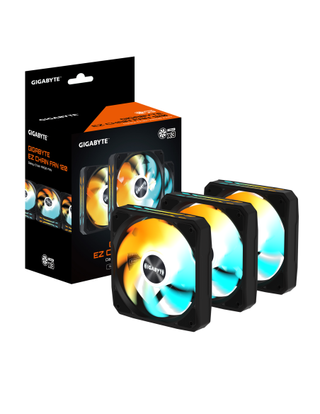 Комплект вентилатори 3-Pack GIGABYTE AORUS EZ CHAIN FAN 120, 120x120x25mm ARGB
