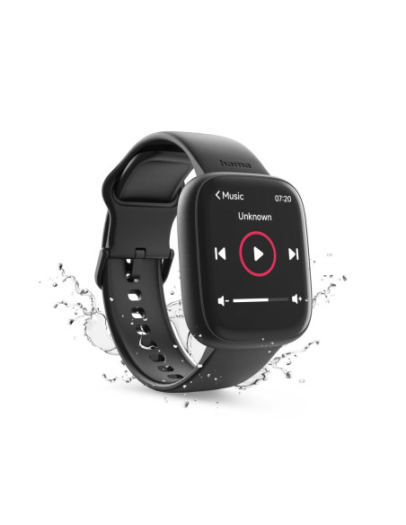 HAMA Смарт часовник -quot,4000-quot,, функция за разговори, анализ на съня, водоустойчив, 46 мм, черен