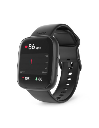 HAMA Смарт часовник -quot,4000-quot,, функция за разговори, анализ на съня, водоустойчив, 46 мм, черен