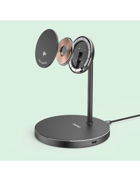 HAMA Безжична зарядна станция Qi2, 15W, черно